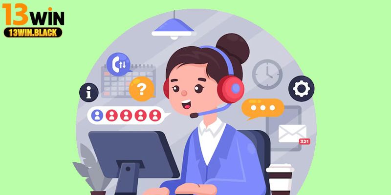 Giao diện live chat hỗ trợ 24/7 từ bộ phận CSKH 13win trên trang web